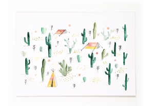 Kaktus-Muster: Postkarte Greats Schwester