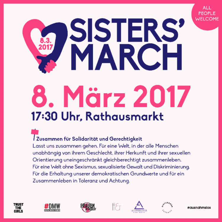 Plakat vom Sisters March in Hamburg